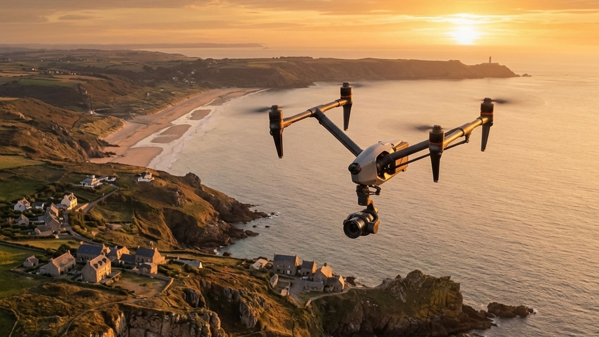 Dual native ISO drone luchtfotografie in het gouden uur