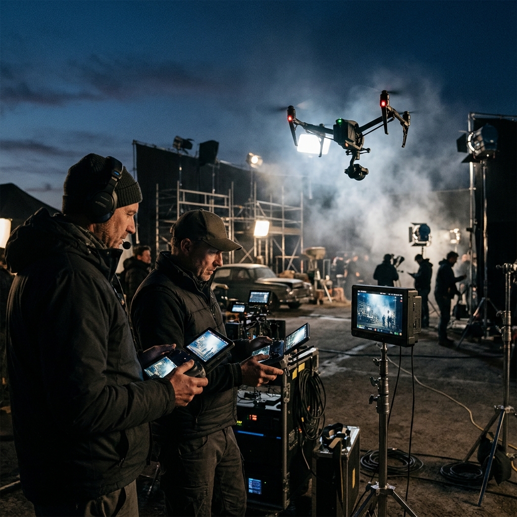 Inspire 3 dual-operator workflow op de filmset